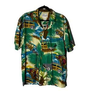 Diamond Head Mens Sportswear Aloha Hawaiian Woodie Surf Shirt M Vintage